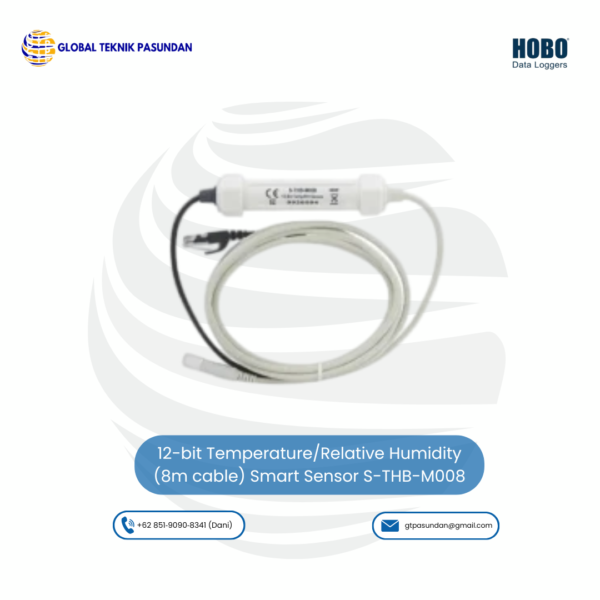 12-bit Temperature/Relative Humidity (8m cable) Smart Sensor S-THB-M008