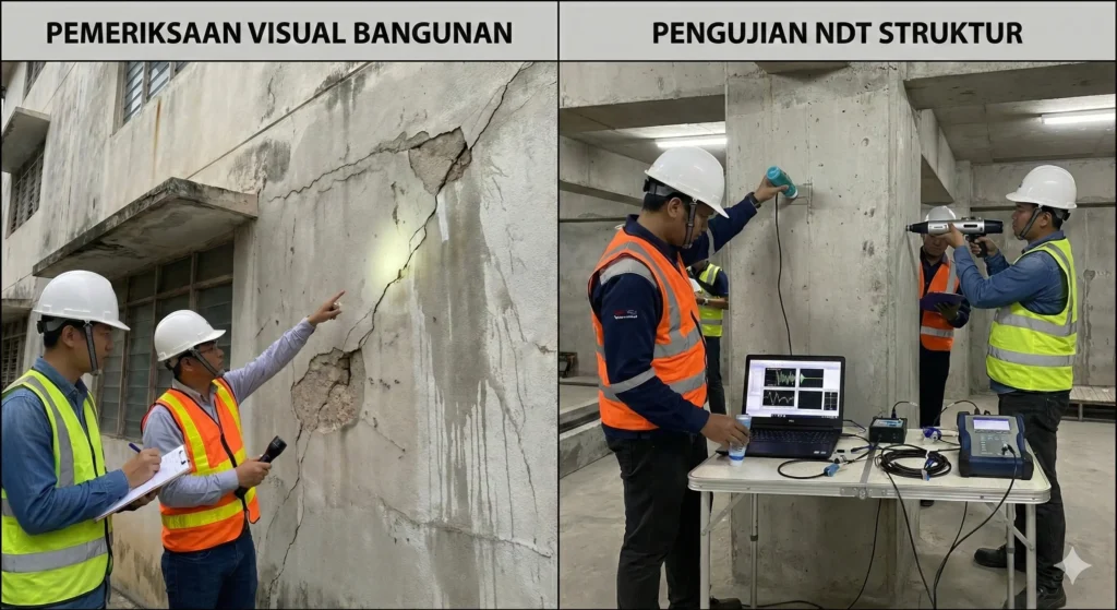 pengujian visual dan ndt audit bangunan - global teknik pasundan