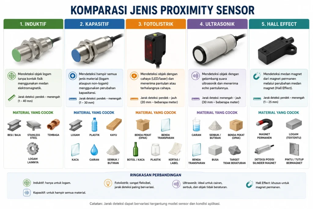 Kriteria Pemilihan Proximity Sensor Berdasarkan Material Objek di Industri