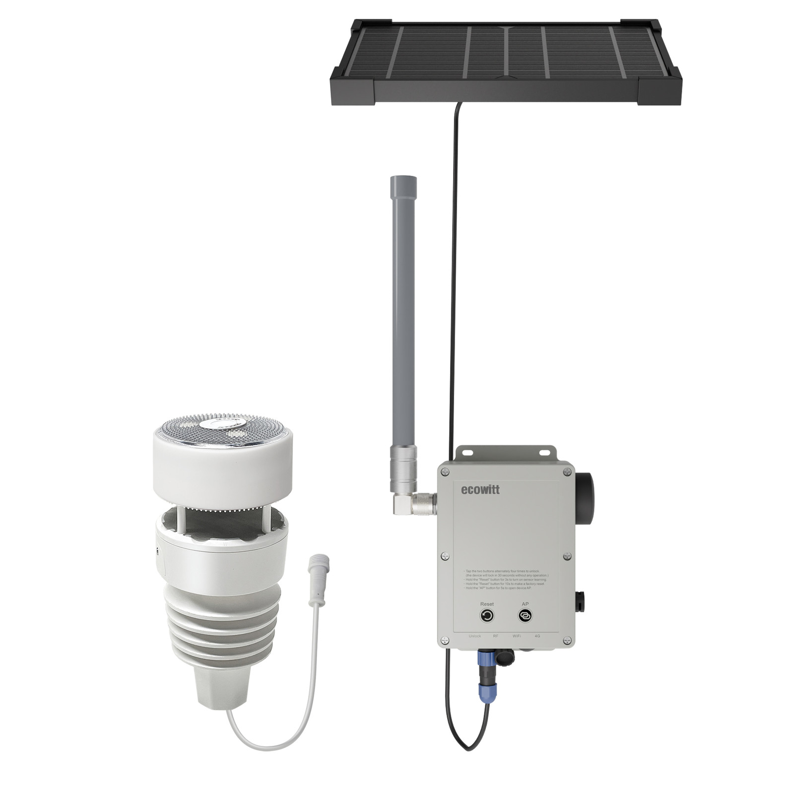 ecowitt WS6214 Professional 4G & Wi-Fi Solar-Powered Wireless Weather Station WittField Compact Plus global teknik pasundan